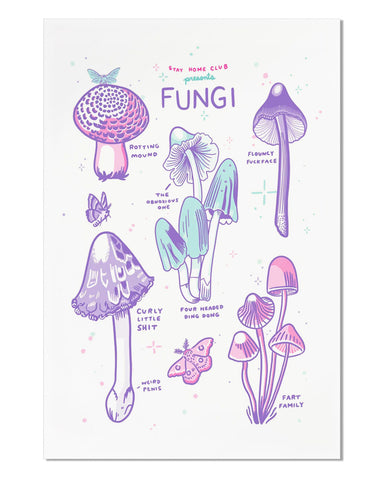 Fungi Mushroom Art Print (12" x 18")
