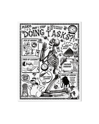 Stop Doing Tasks Risograph Art Print (8" x 10")