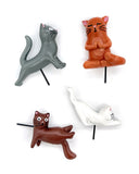 Yoga Cats Potted Plant Markers (Set of 4)-Gift Republic-Strange Ways