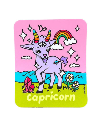Capricorn Wokeface Zodiac Sticker