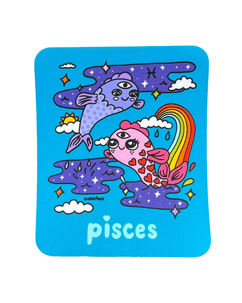 Pisces Wokeface Zodiac Sticker-Wokeface-Strange Ways