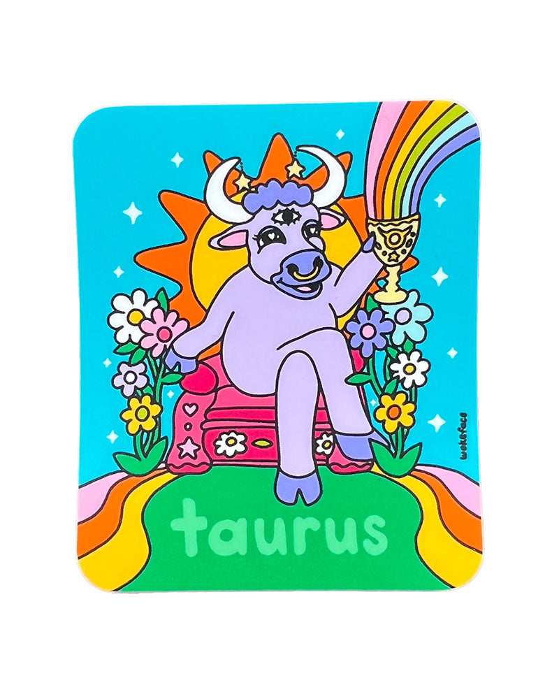 Taurus Wokeface Zodiac Sticker-Wokeface-Strange Ways