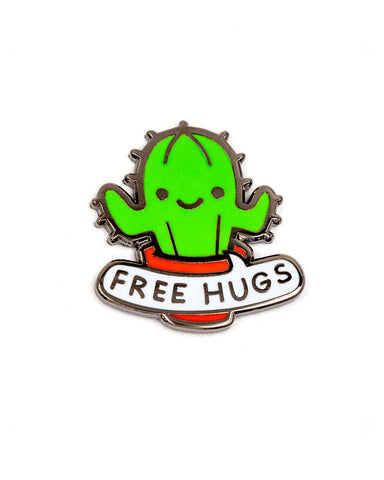 Free Hugs Cactus Pin