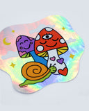 Cosmic Mushrooms Holographic Sticker-Wokeface-Strange Ways