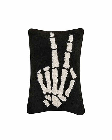 Skeleton Peace Hand Hook Pillow