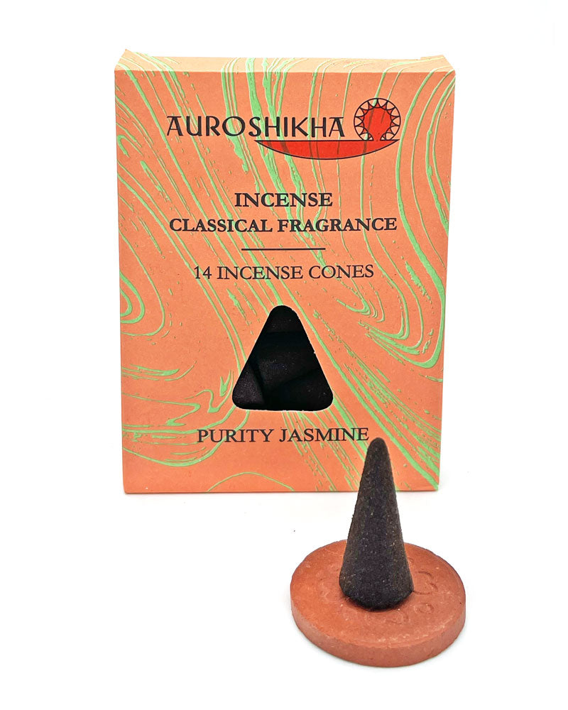 Jasmine (Purity) Incense Cones (Pack of 14)-Auroshikha-Strange Ways