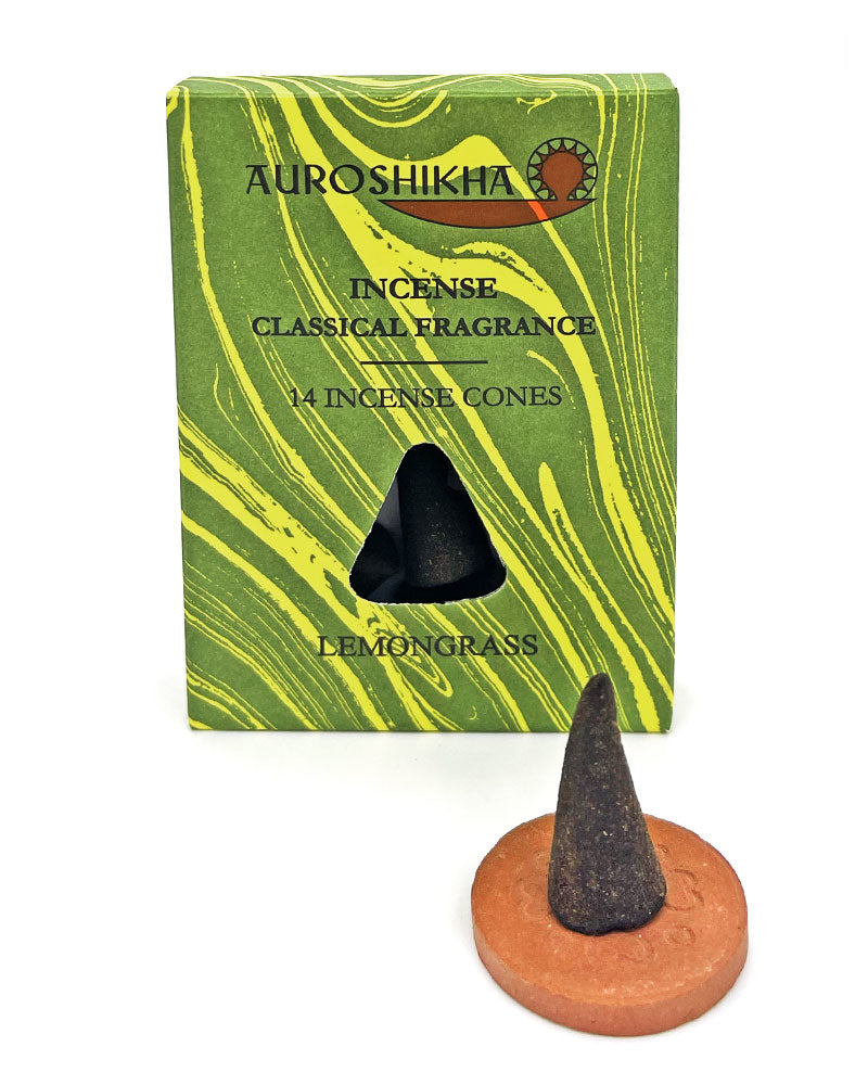 Lemongrass Incense Cones (Pack of 14)-Auroshikha-Strange Ways