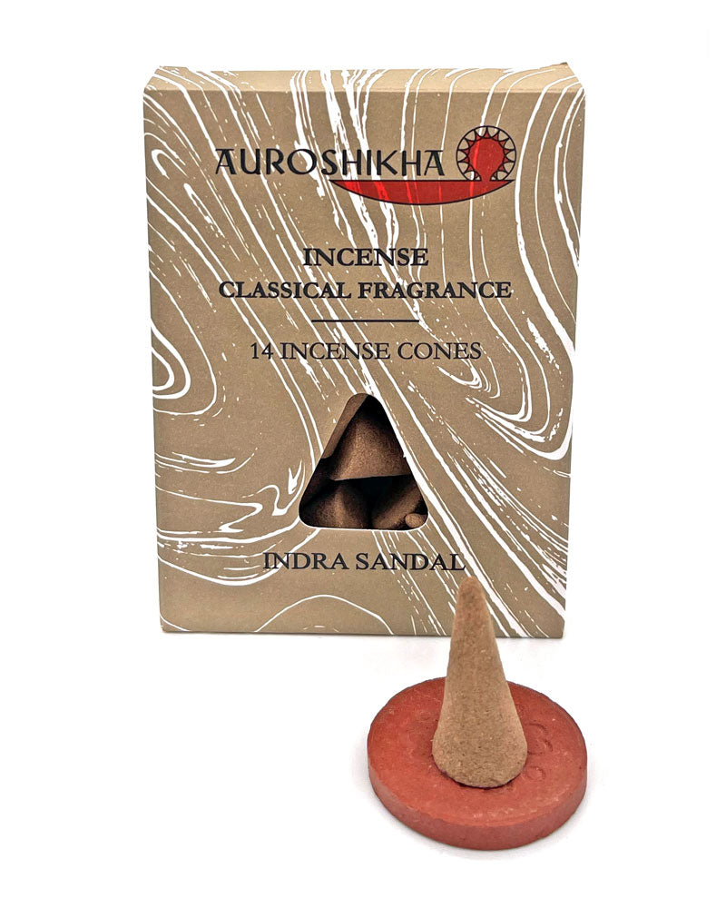 Sandalwood (Indra Sandal) Incense Cones (Pack of 14)-Auroshikha-Strange Ways