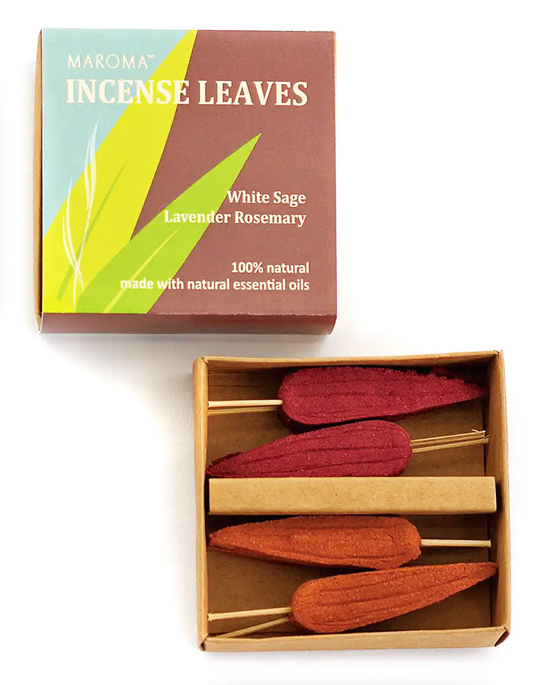 Incense Leaves - White Sage & Lavender Rosemary (Set of 12)-MAROMA-Strange Ways