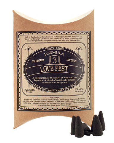 Love Fest Incense Cones (Pack of 30)