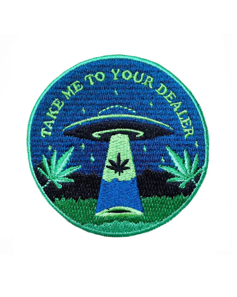 Take Me To Your Dealer Weed UFO Patch-Groovy Things Co.-Strange Ways