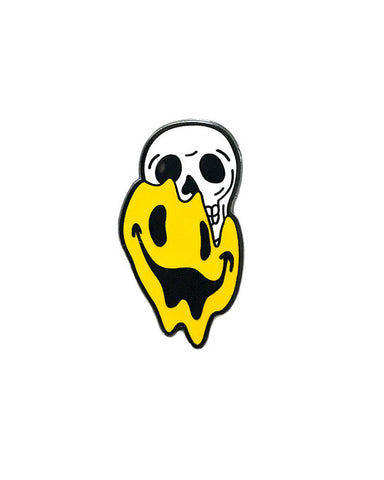 Happiness Smiley Face Skull Pin