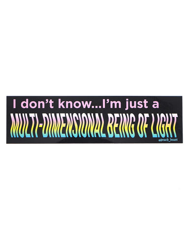 Multi-Dimensional Being Of Light Small Bumper Sticker