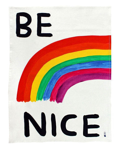 Be Nice Rainbow Tapestry Tea Towel