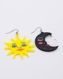 Sun & Moon Astrology Handmade Acrylic Earrings-Peach Beast-Strange Ways