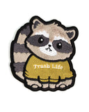 Trash Life Raccoon Fuzzy Sticky Patch-LuxCups Creative-Strange Ways