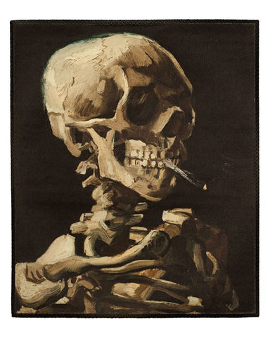 Head Of A Skeleton With A Burning Cigarette Large Back Patch