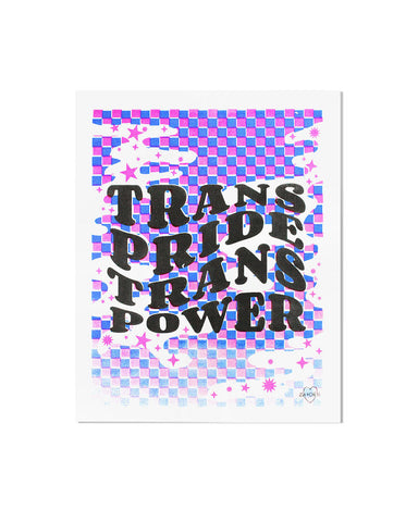 Trans Pride Trans Power Risograph Art Print (8" x 10")