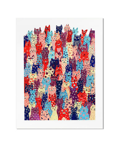 Cat Club Art Print (11" x 14")