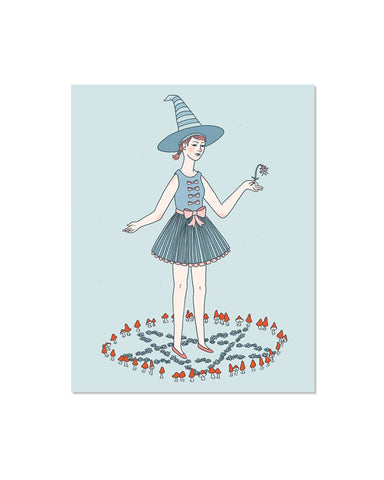 Witch In A Faerie Ring Art Print (8" x 10")