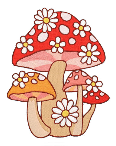Mushroom & Daisy Cluster Large Back Patch