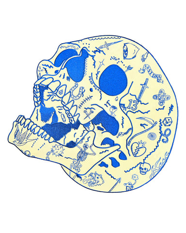 Laughing Skull Large Back Patch - Tattoo Flash