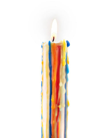 Rainbow Multi-Color Drip Candles (Pair of 2)