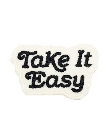 Take It Easy Chainstitch Patch - White