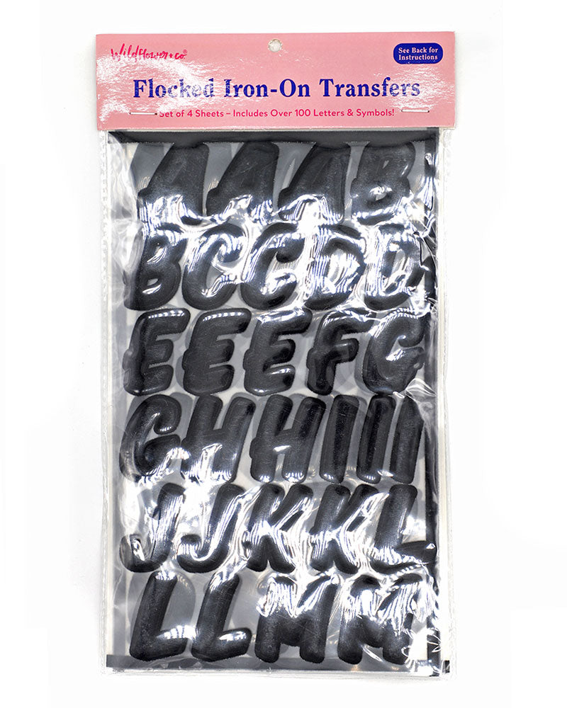Flocked Iron-On Letters (Comic Font)