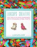 Dino Cookie Earrings-LuxCups Creative-Strange Ways