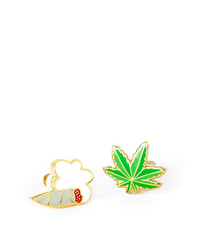 Marijuana Leaf & Joint Weed Earrings