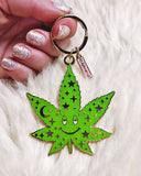 Glittery Weed Leaf Keychain-Wildflower + Co.-Strange Ways