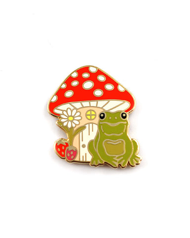 Frog Enamel Pin | Red Mushroom Pin | Cute mushroom pin | Kawaii Frog Enamel  Pin, Mushroom Frog | Animal Pin | Green frog Pin | Small Pins