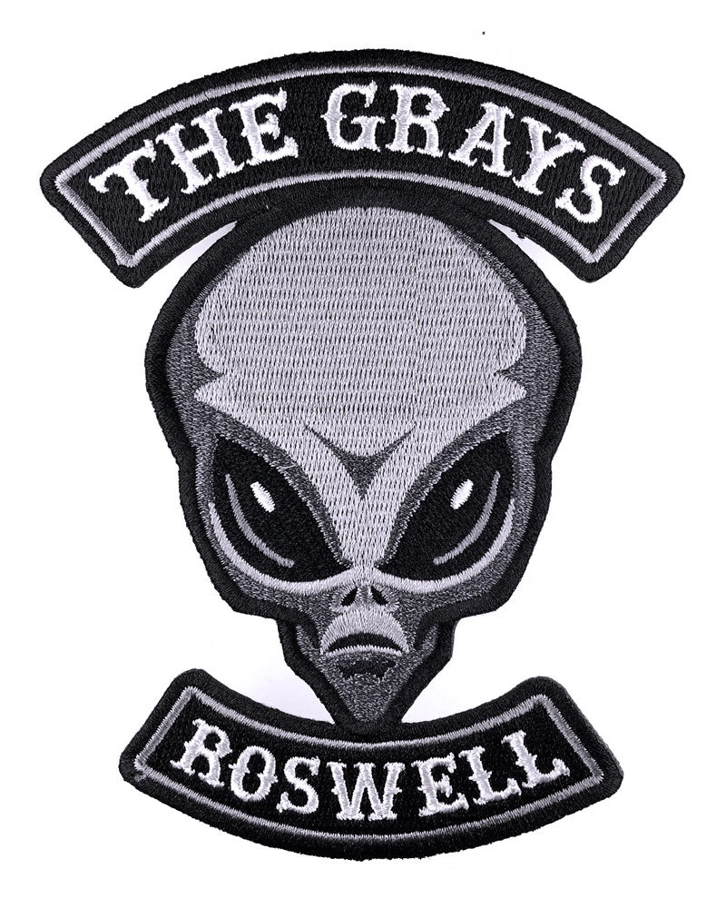 The Grays Roswell Biker Large Patch-Monsterologist-Strange Ways