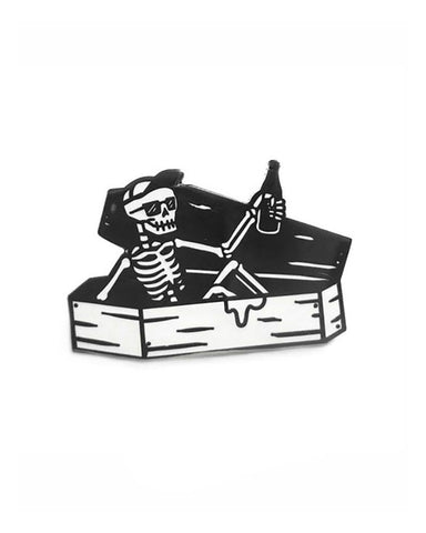 Coffin Skeleton Guy Pin