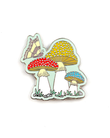 Moth & Mushrooms Pin