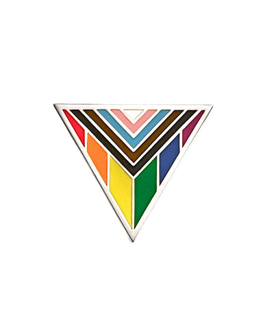 Progress Pride Triangle Pin Badge