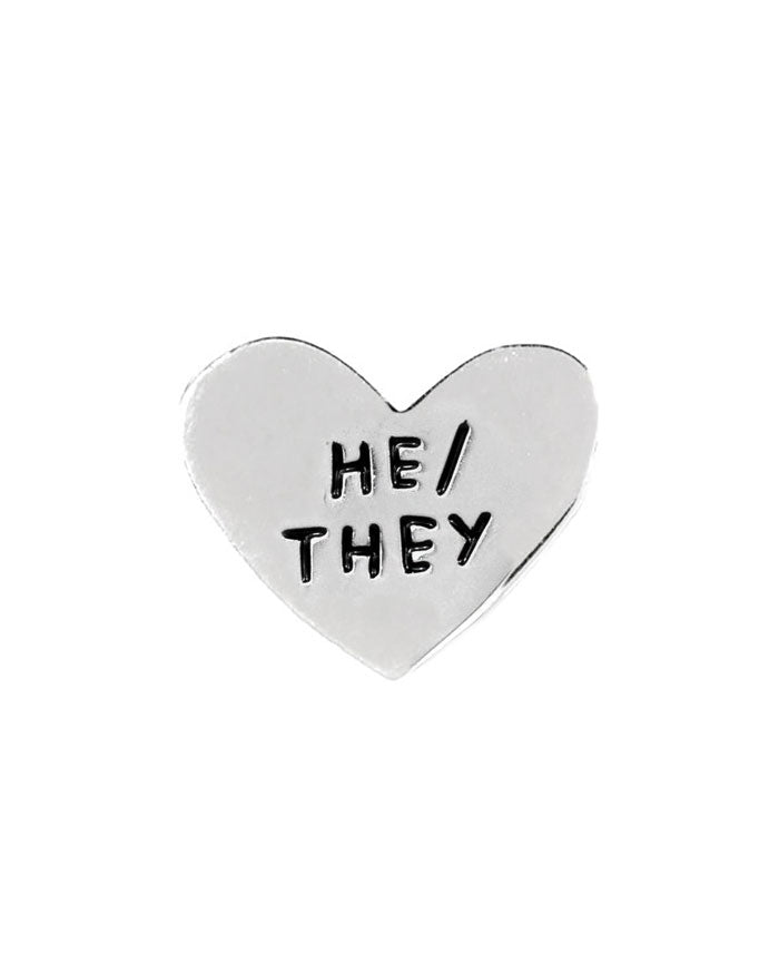 He / They Gender Pronoun Heart Pin-Adam J. Kurtz-Strange Ways