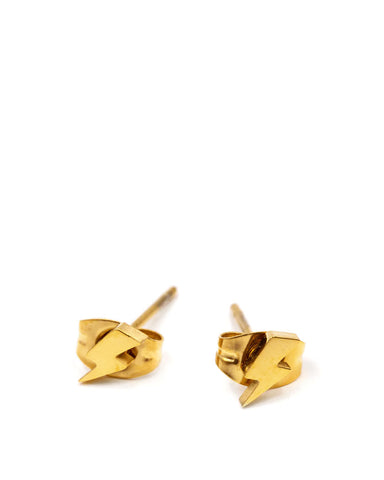 Gold Lightning Bolt Micro Stud Earrings