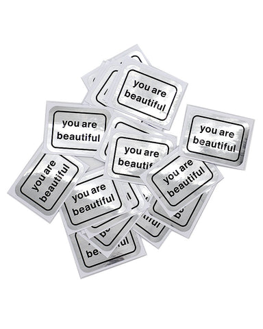 You Are Beautiful Sticker - Silver (Pack of 20)