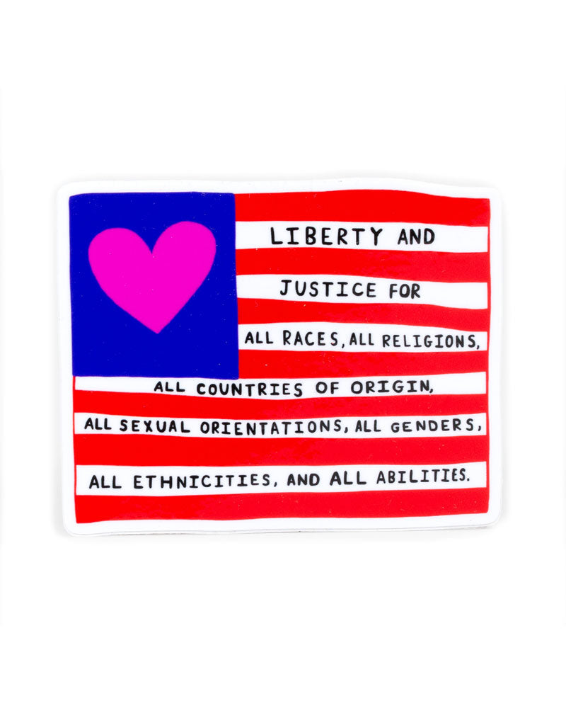 Liberty And Justice Sticker-One Lane Road-Strange Ways