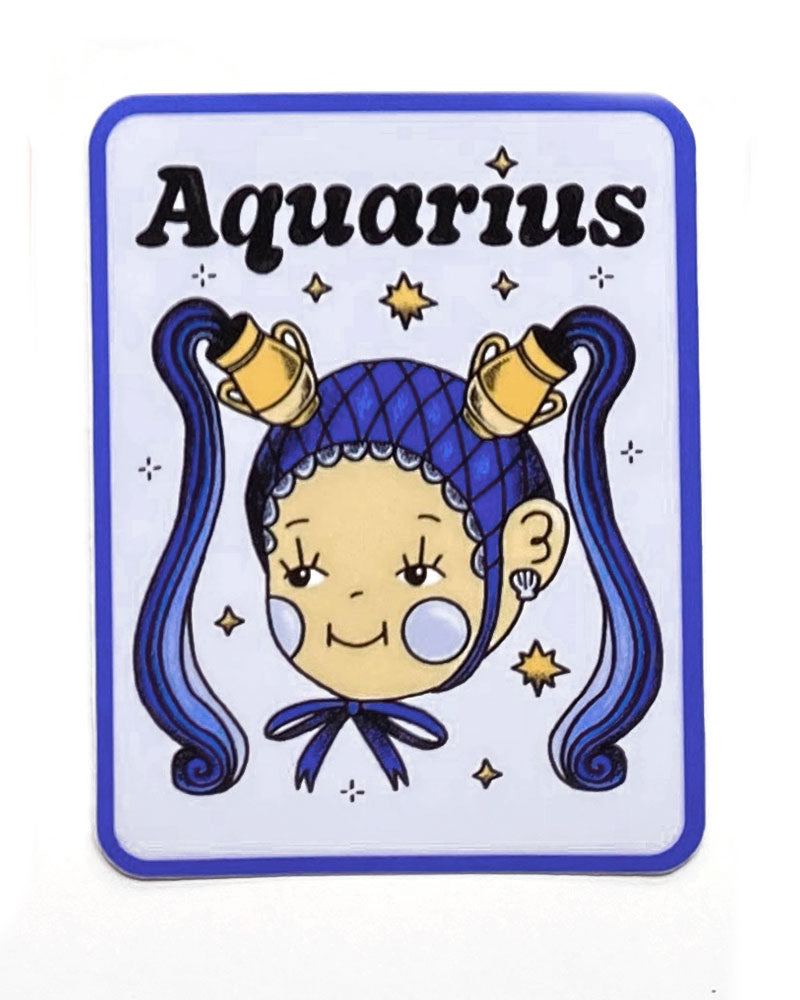 Aquarius Baby Zodiac Sticker-Ren-O-Graphics-Strange Ways