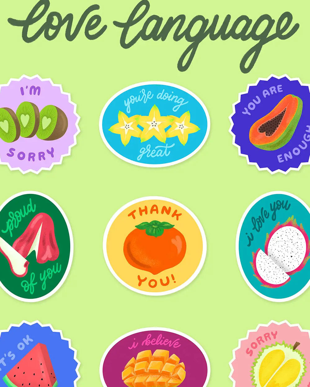 Cut Fruit Love Language Art Print (8" x 10")-JaneLi.co-Strange Ways