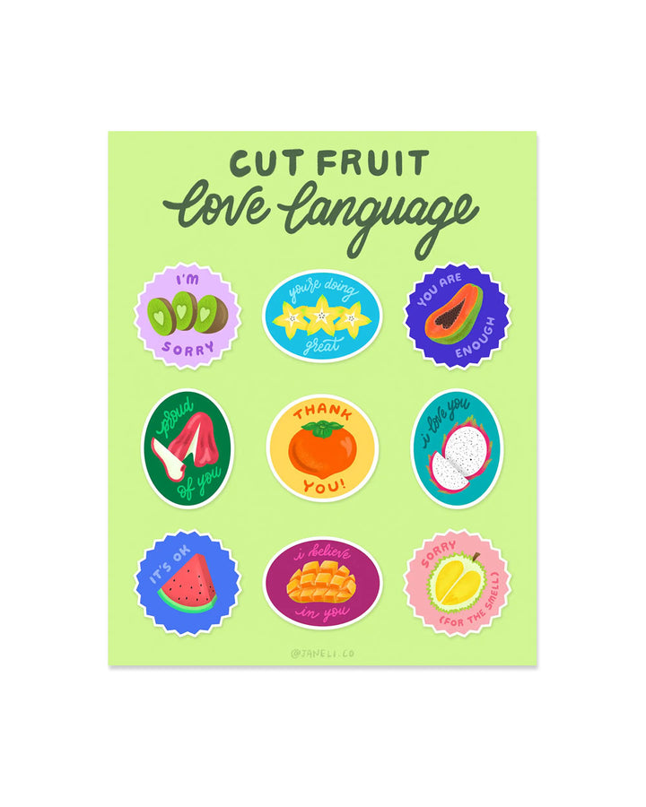 Cut Fruit Love Language Art Print (8" x 10")-JaneLi.co-Strange Ways