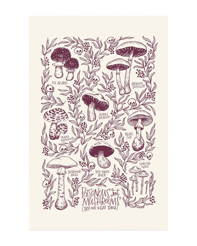 Poisonous Mushrooms Art Print (11" x 17")