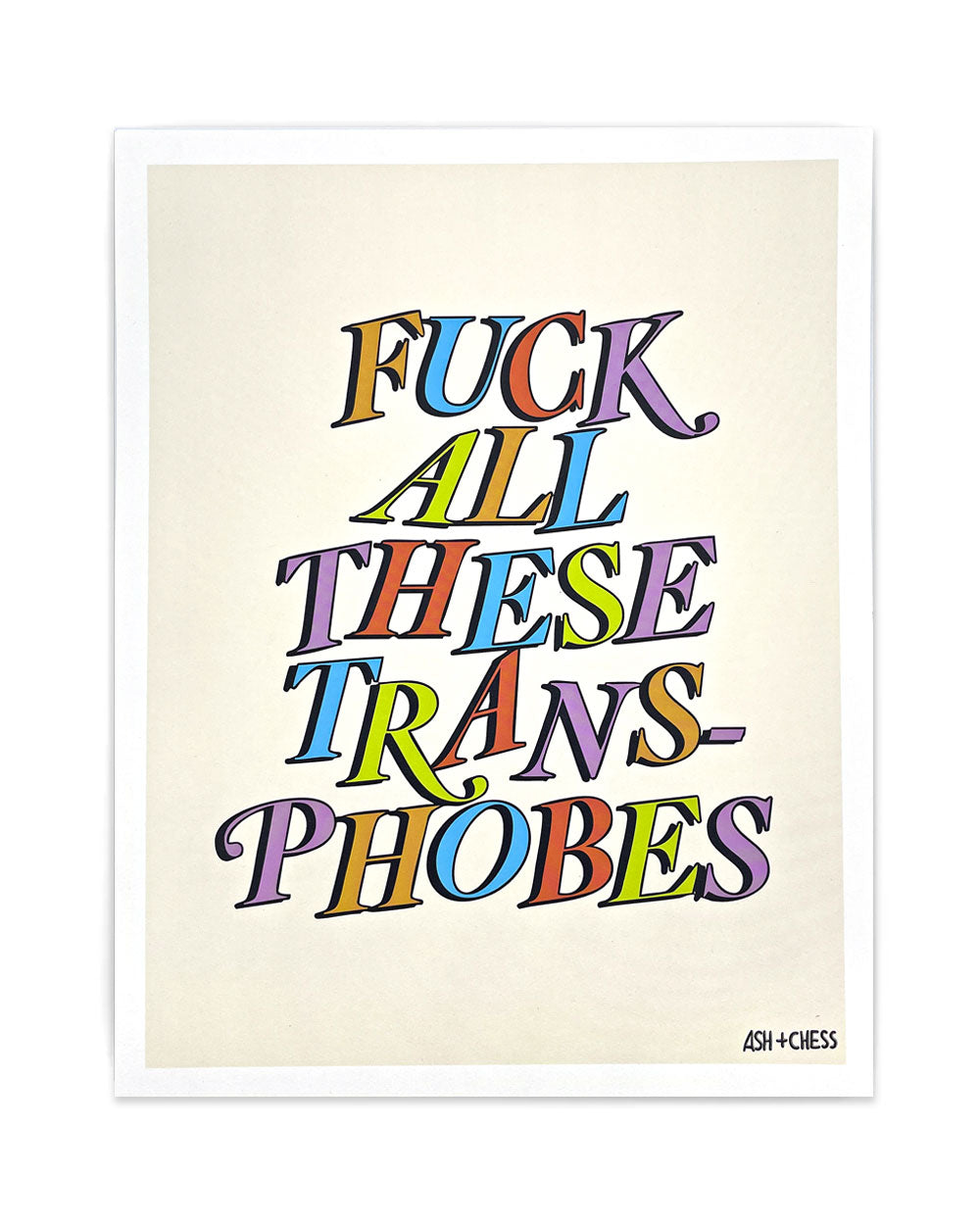 Transphobes Art Print (11" x 14")-Ash + Chess-Strange Ways