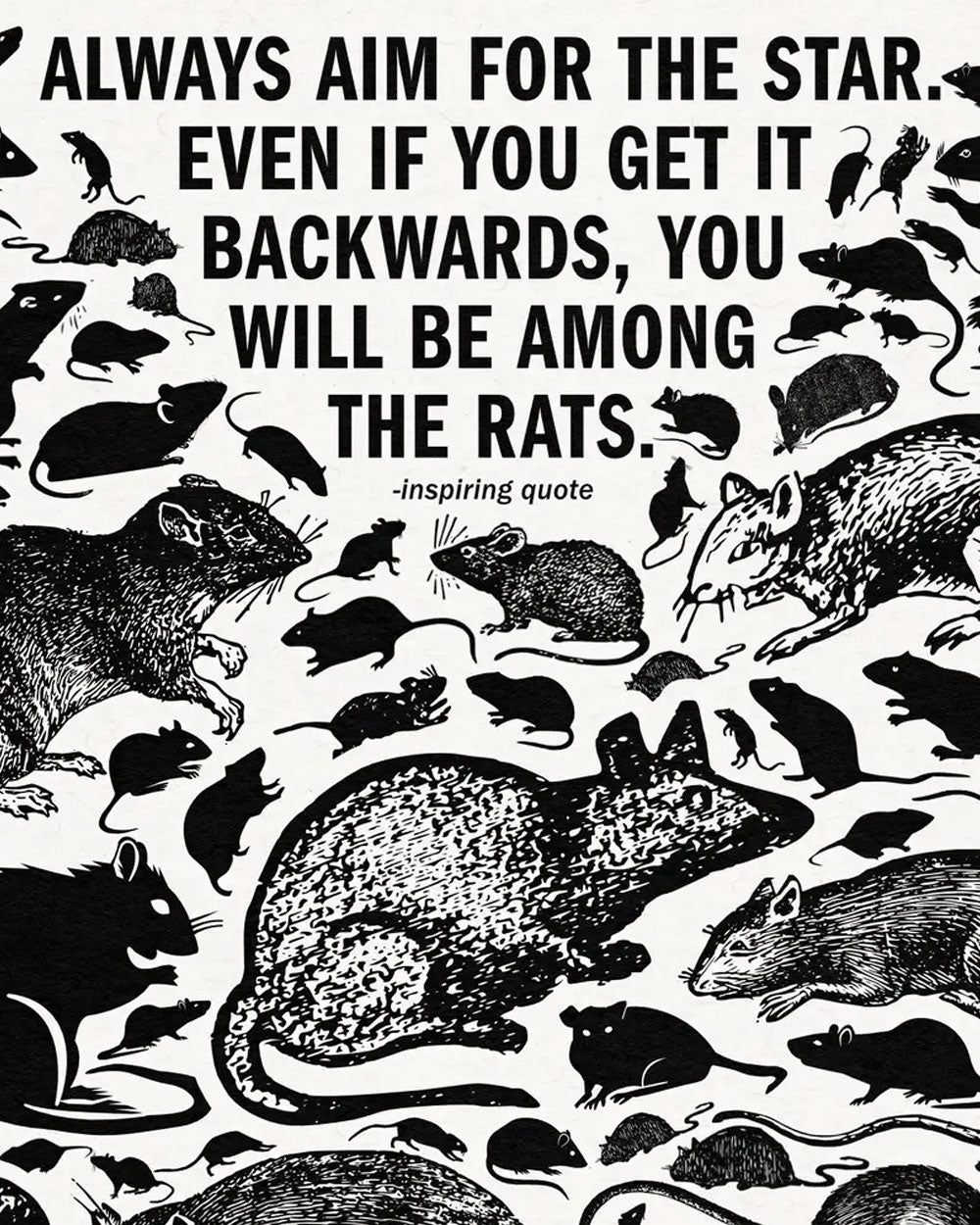 The Rats Inspiring Risograph Art Print (11" x 14")-Arcane Bullshit-Strange Ways
