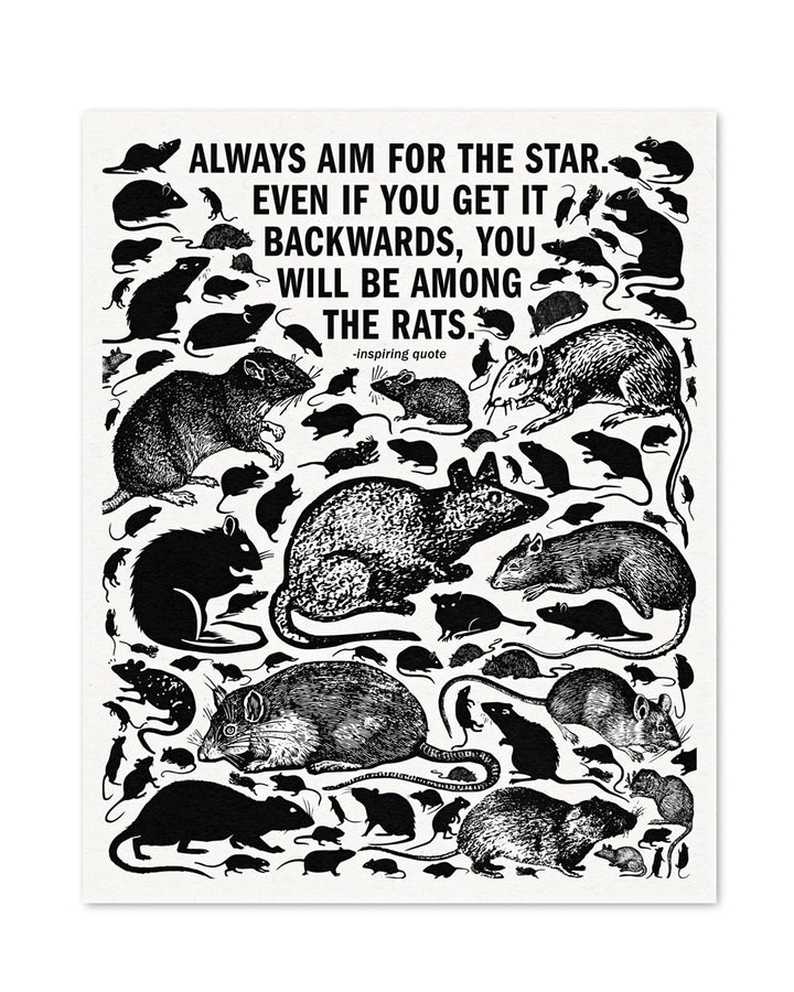 The Rats Inspiring Risograph Art Print (11" x 14")-Arcane Bullshit-Strange Ways