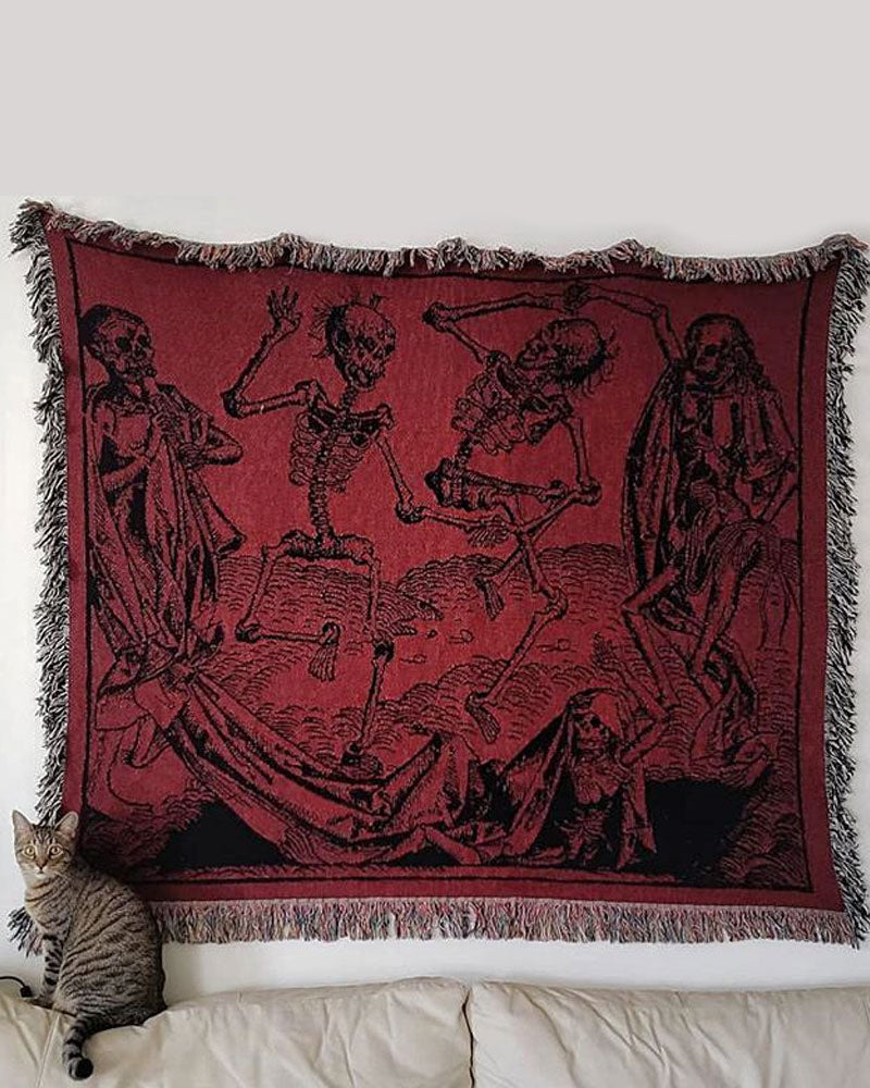 Dance Of Death Woven Blanket-Strike Gently Co.-Strange Ways