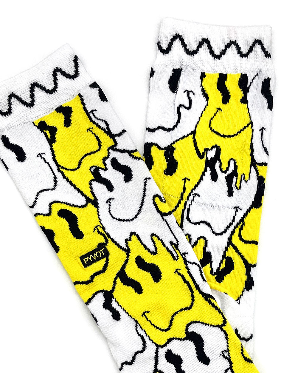 Melted Smiley Face Socks (w/ Hidden Pocket)-Pyvot-Strange Ways
